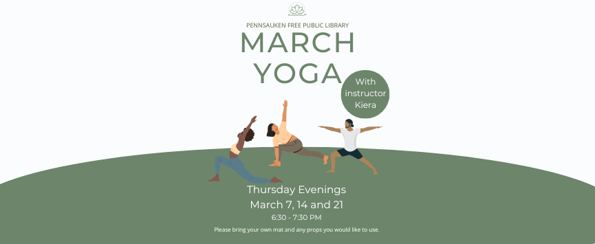 Thursday Evenings March 7, 14 and 21 6:30 to 7:30