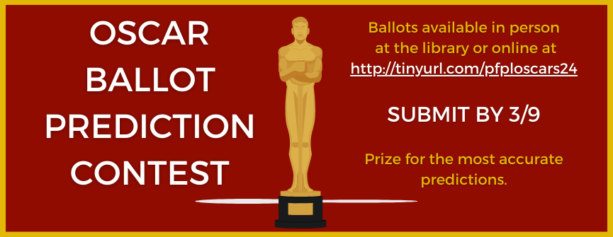 Predict Oscars winners. Ballot Submissions are due 3/9. Use the tinyurl link